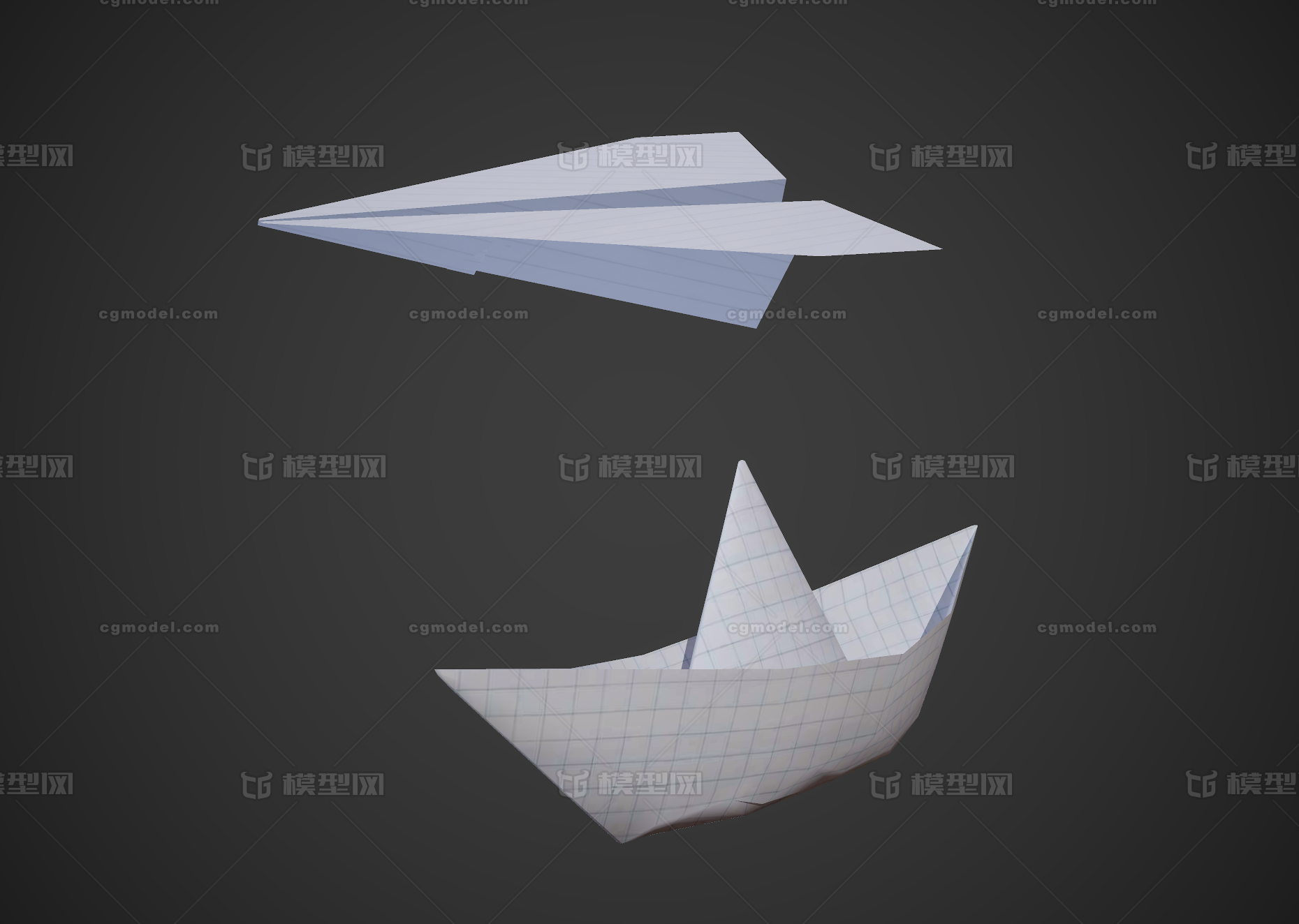 纸船 纸飞机 折纸 手工_刘六六2021作品_生活用具其他_cg模型网