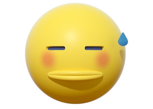 卡通emoji表情黄色图标无语流汗面部表情 3d表情3d小黄人表情
