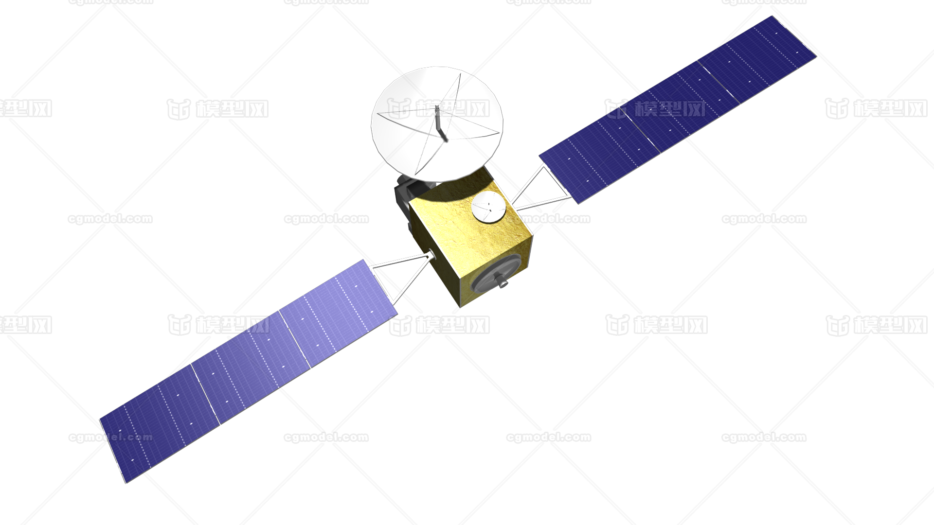 天链中继卫星_llyi24作品_飞机/航空器人造地球卫星_cg模型网