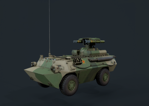 PBR次世代写实中国红箭9重型反坦克导弹发射车模型