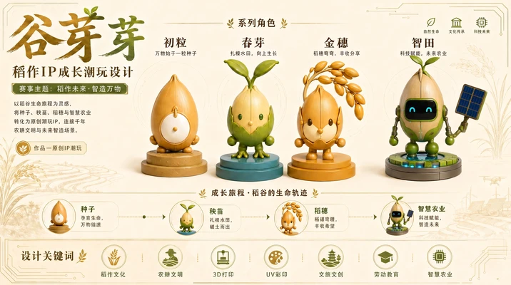  《谷芽芽》稻作IP形象潮玩