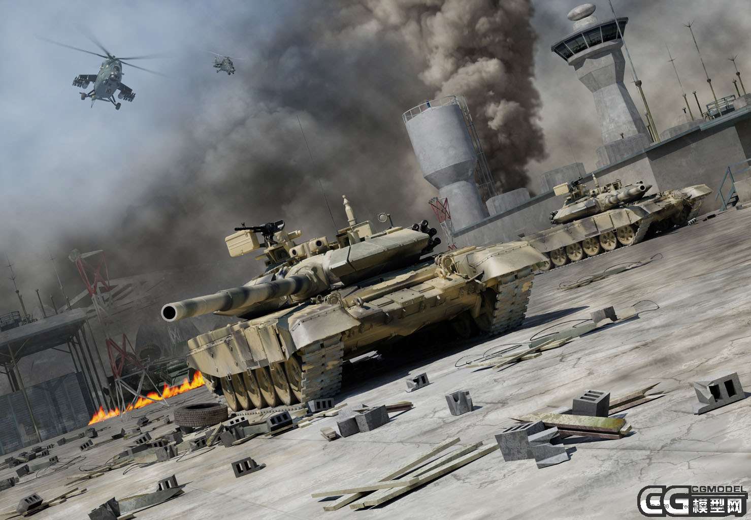 俄罗斯t90主战坦克精美cg