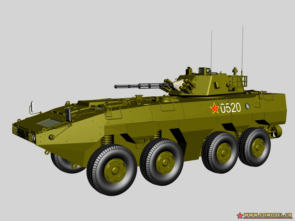 我军国产ZBL09式新型8X8轮式装甲步兵战车模型 - 角色/人物/生物 - 作品模型 - CG模型网