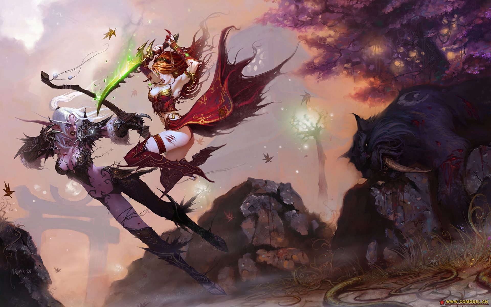 暴雪的一些卡牌原画_wanshujiao12作品_角色/人物/生物_cg模型网