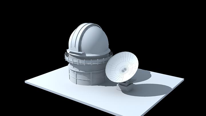天文台和雷达的模型(无贴图)_xzg1108作品_场景场景部件_cg模型网