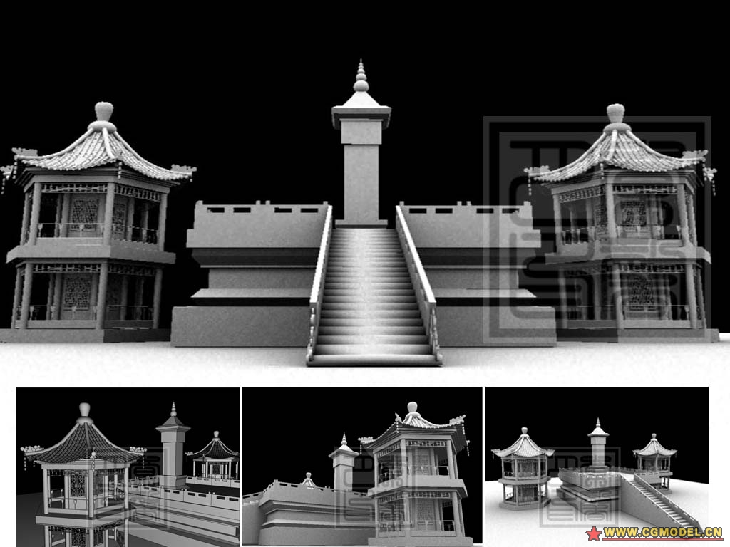 中国古代场景模型-自然场景模型库-模型下载-cg模型网