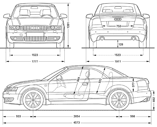 车模线稿三视图模型 