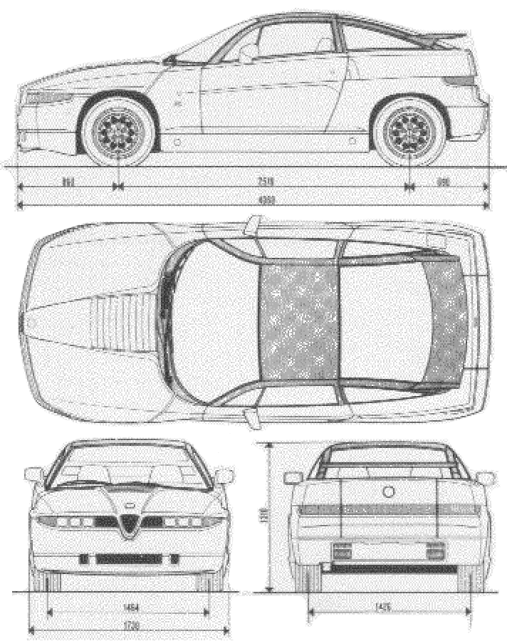 车模线稿三视图