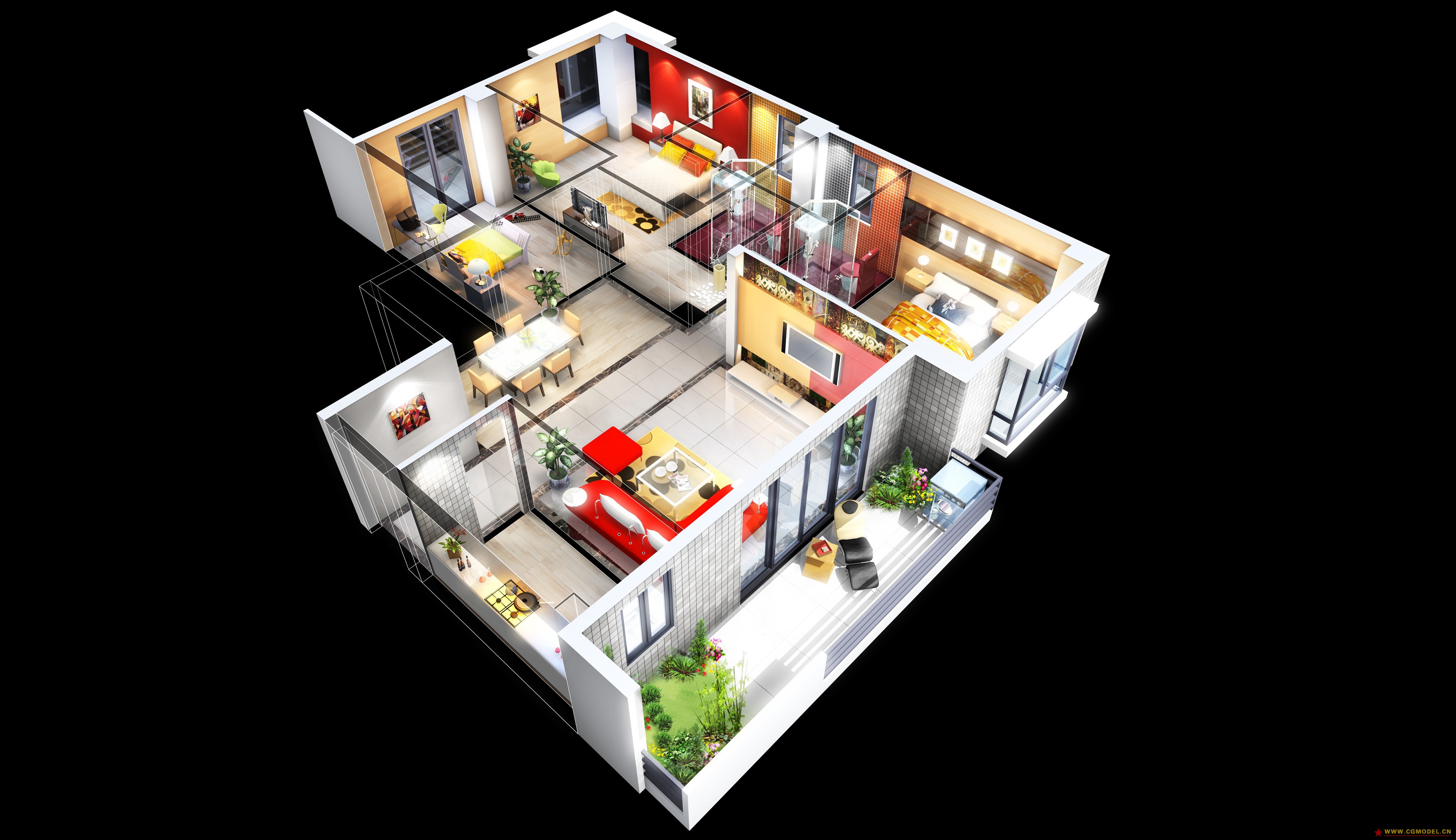 超酷3d户型效果图b