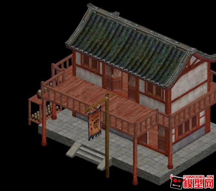 遊戲場景-酒樓_xinfrancis作品_場景古代場景_cg模型網