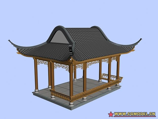 好久没来了,发一个水榭(有材质)_子夜狼作品_场景古代场景_cg模型网