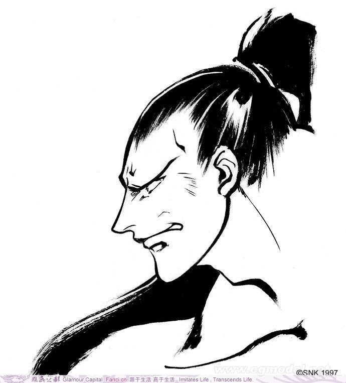 水墨风格侍魂人物