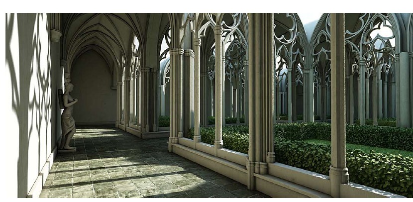 走廊写实场景花园欧洲风格