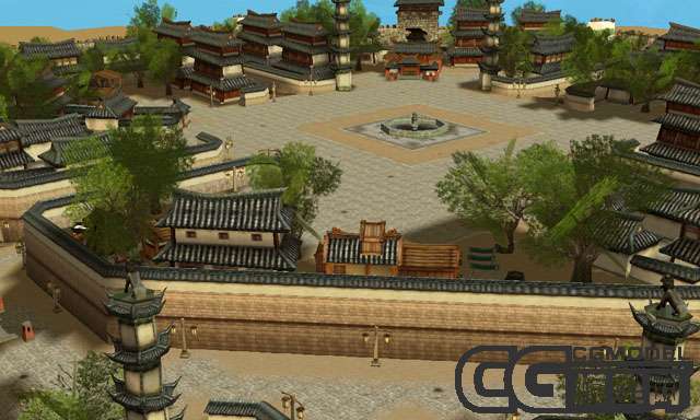 网络游戏墨香古代城市场景
