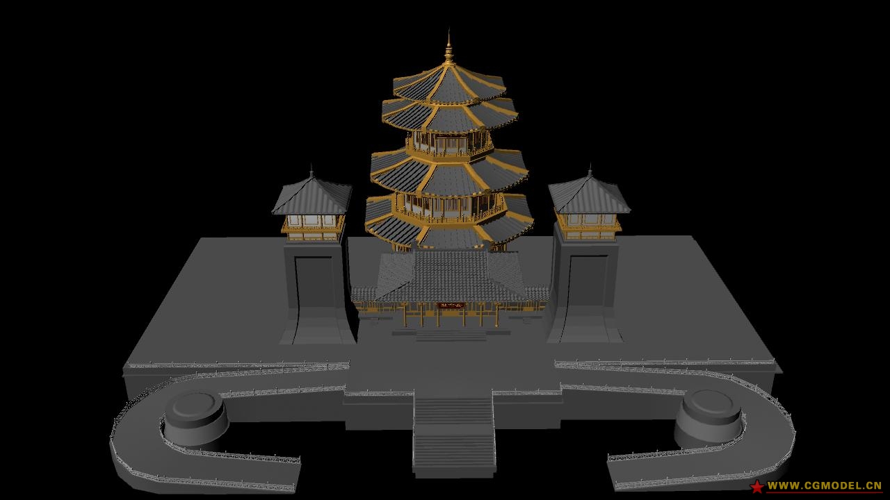 古代城楼 古建筑模型-古代场景模型库-模型下载-cg模型网