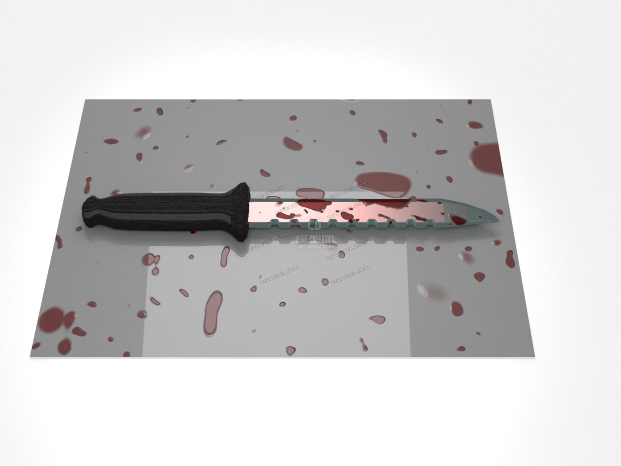 写实的带血匕首