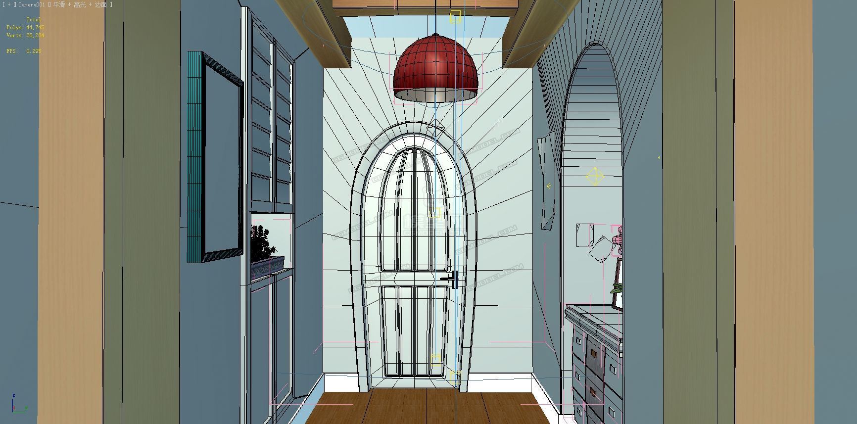 卡通魔幻室内房间玄关过道场景,灯光材质全