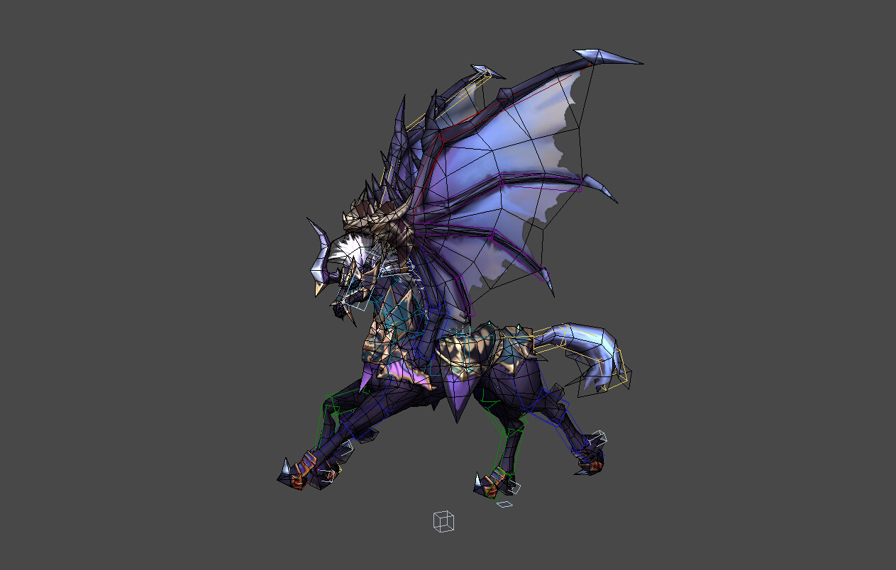 游戏坐骑-恶魔马-独角兽-暗黑天马-飞行坐骑-带绑定