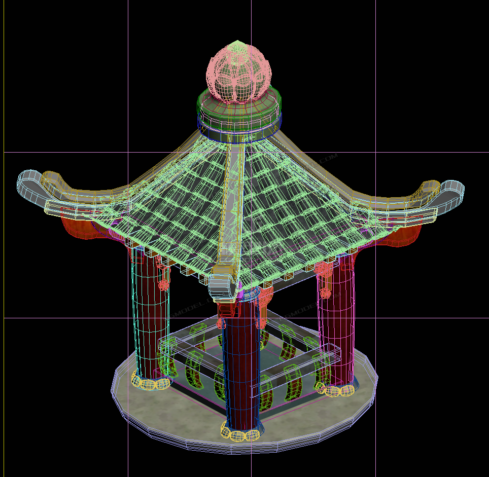 古建亭子 凉亭模型