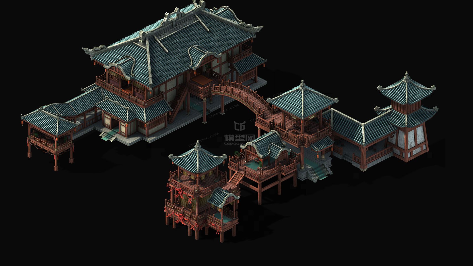 中国风 古代建筑模型-自然场景模型库-模型下载-cg模型网