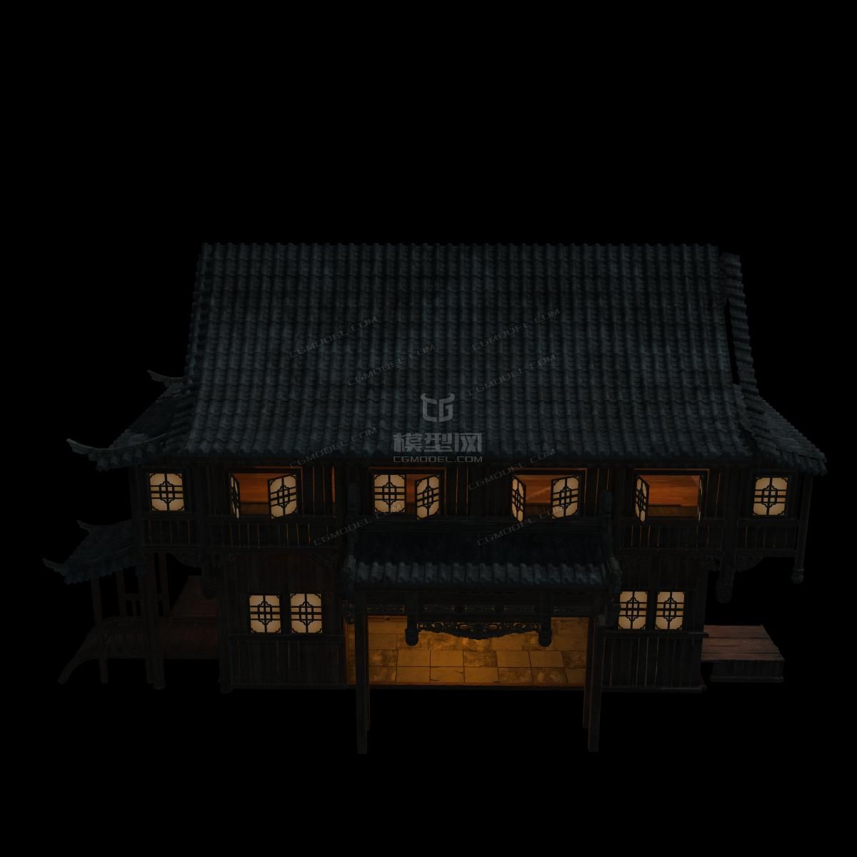 客栈酒楼古宅商铺 古镇民居模型-自然场景模型库-模型下载-cg模型网