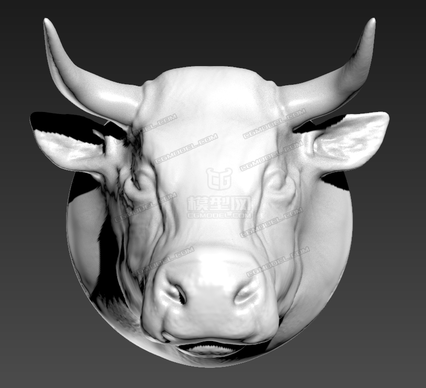 生肖墙饰牛头可直接用于3d打印