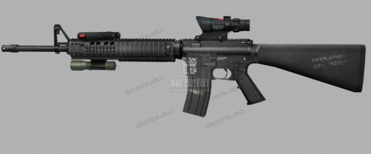 美军M16A4自动步枪模型-冷兵器模型库-模型下载-cg模型网