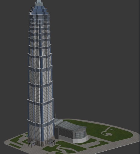 金茂大厦及地形_l546210741 作品_场景自然场景_cg模型网