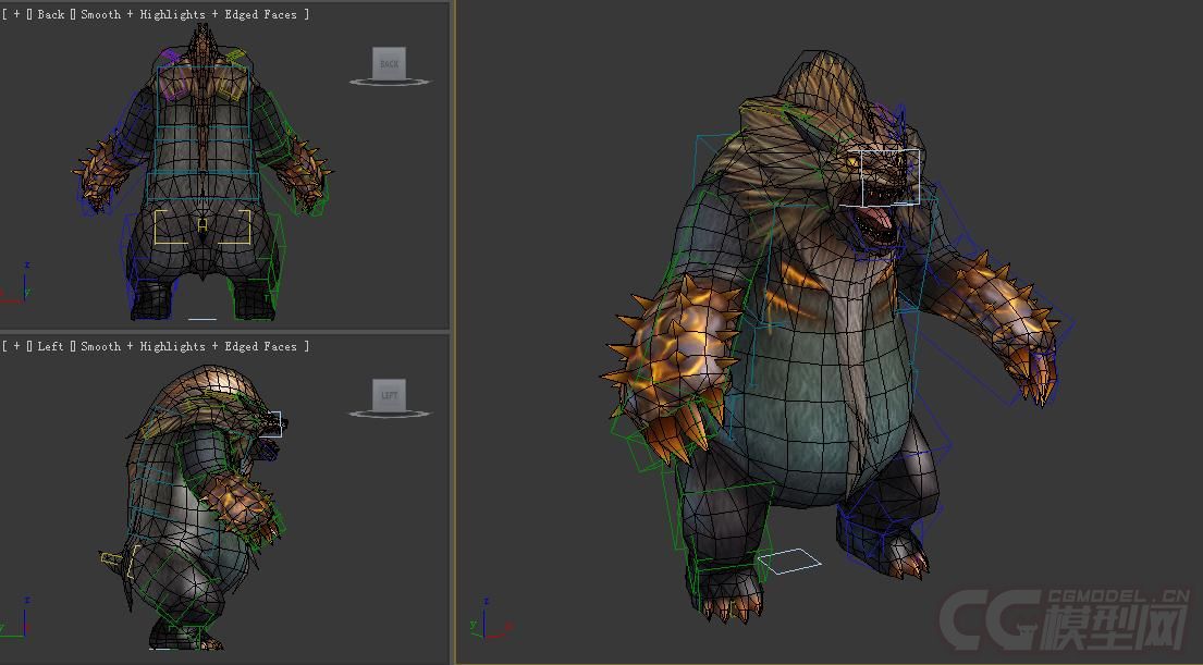 青熊兽熊怪物熊战士带动画