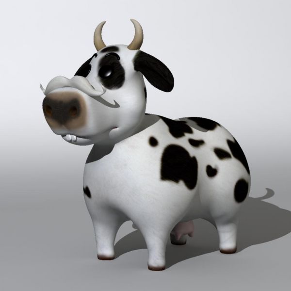 卡通牛全套模型绑定贴图呈现