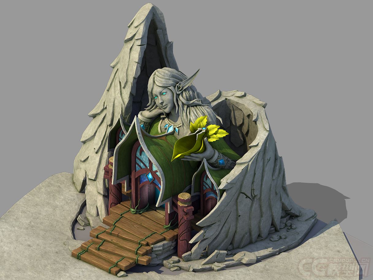 欧美精灵族建筑._549527作品_场景自然场景_cg模型网