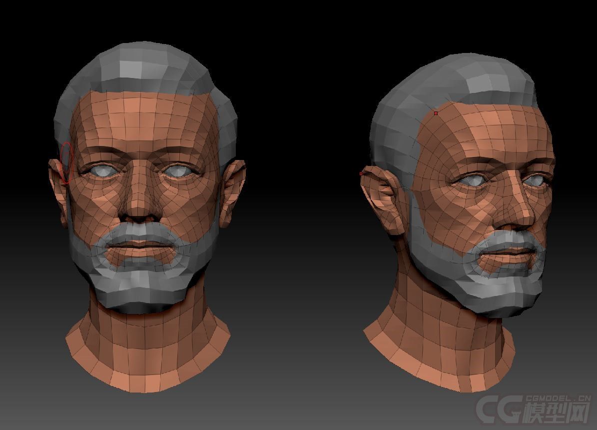 高精度zbrush人头系列老男人
