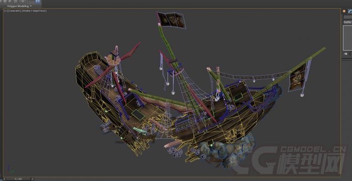 的古代欧式海盗船沉船残骸_cqiseywy作品_船艇古代船/仿古船_cg模型网