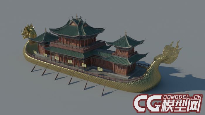 龍船 龍舟 _cqiseywy作品_船艇古代船/仿古船_cg模型網