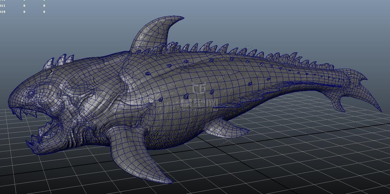影视级别邓氏鱼远古鱼类大鱼_ghost5566 作品_动物鱼类_cg模型网