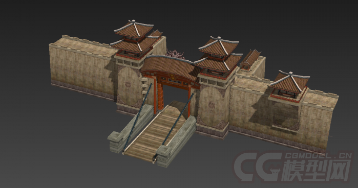 古代城门 城楼模型-自然场景模型库-模型下载-cg模型网