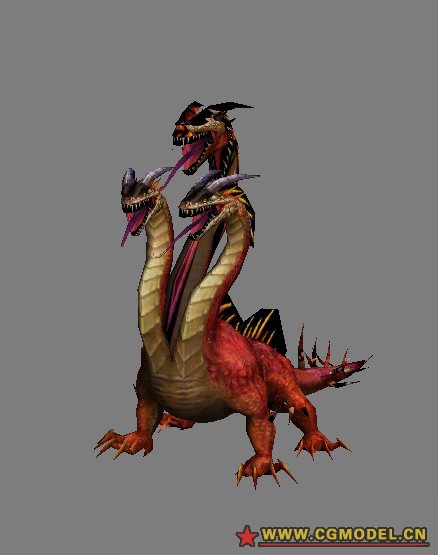 三头龙怪兽模型