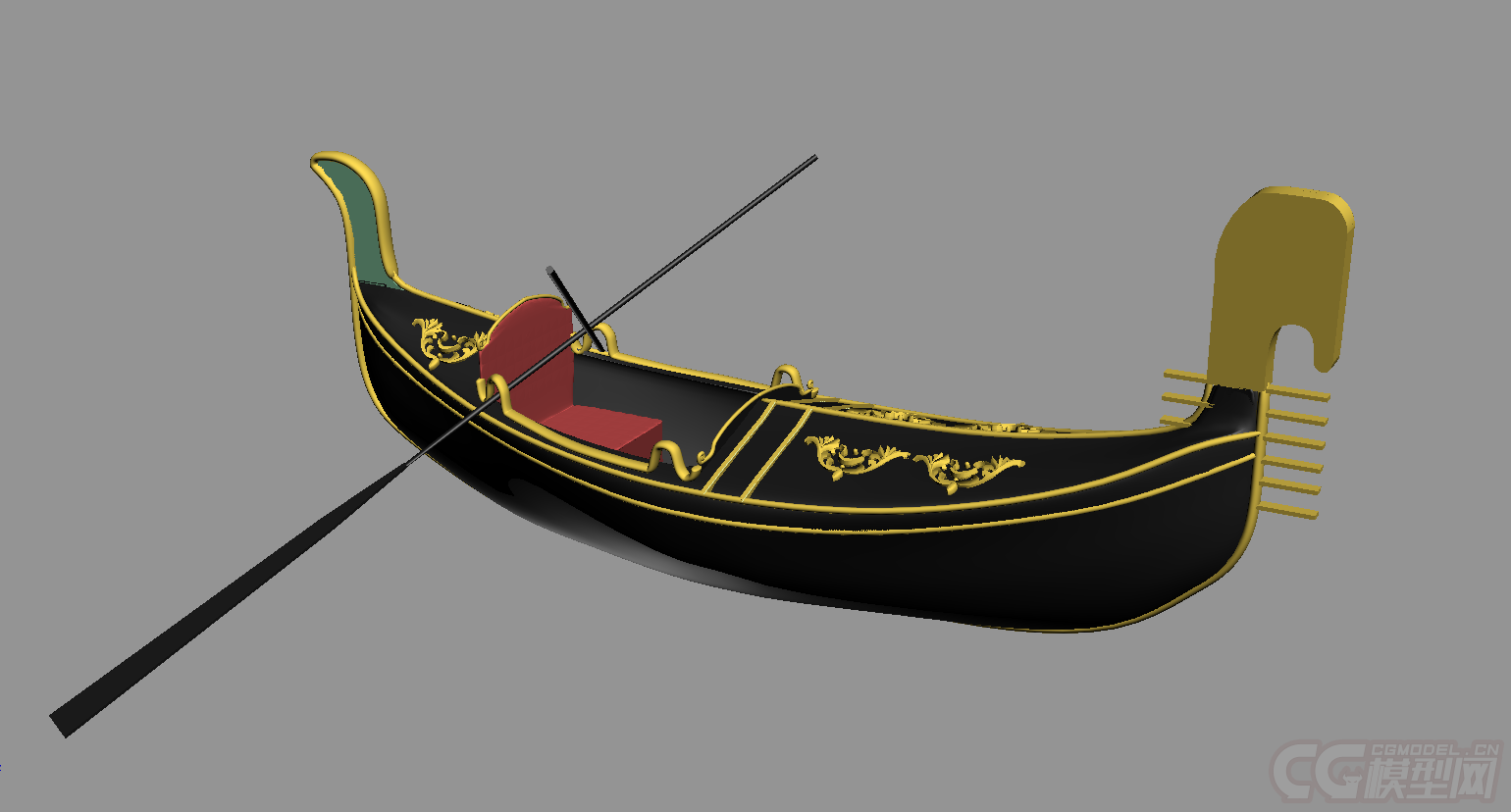 贡多拉小船威尼斯小船_52kaven作品_车辆人力车_cg模型网