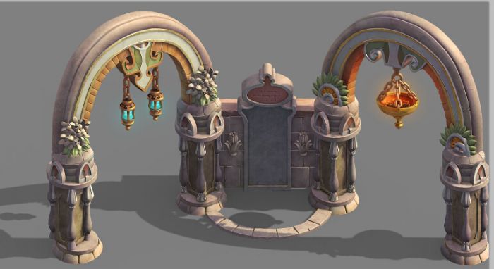 q版欧式精致三渲二    石门,带渲染psd文件