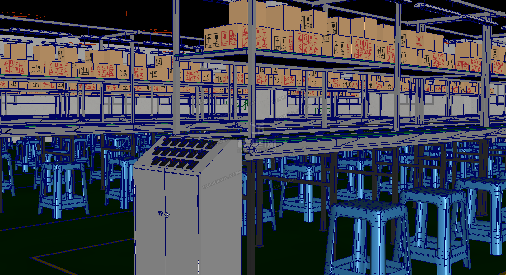 流水线,无尘车间,工厂_cg_ly作品_场景自然场景_cg模型网
