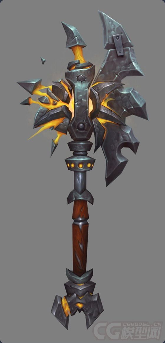 一把战斧,没数位板,简单的弄了一下贴图_lang8365 作品_武器冷兵器_cg