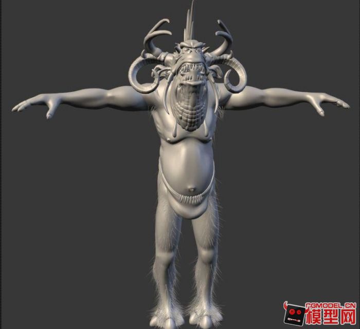 超高细节monster有角的人形怪物