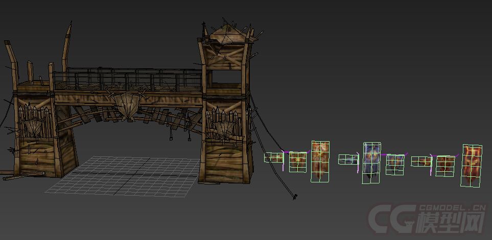 城寨 木头城门 城防 大门 各种营寨 小山寨 山贼