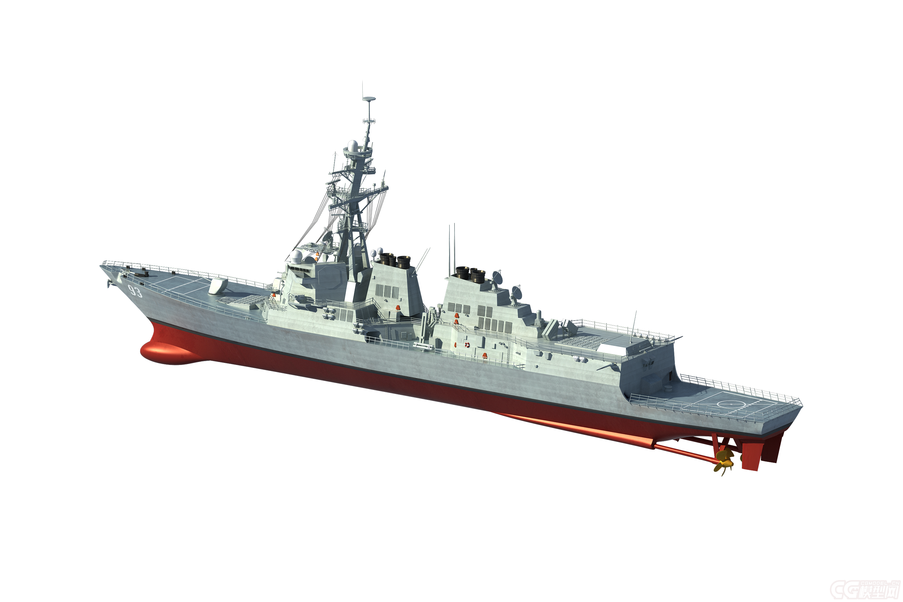 阿利·伯克级驱逐舰模型-军舰模型库-3ds max(.max)模型下载-cg模型网