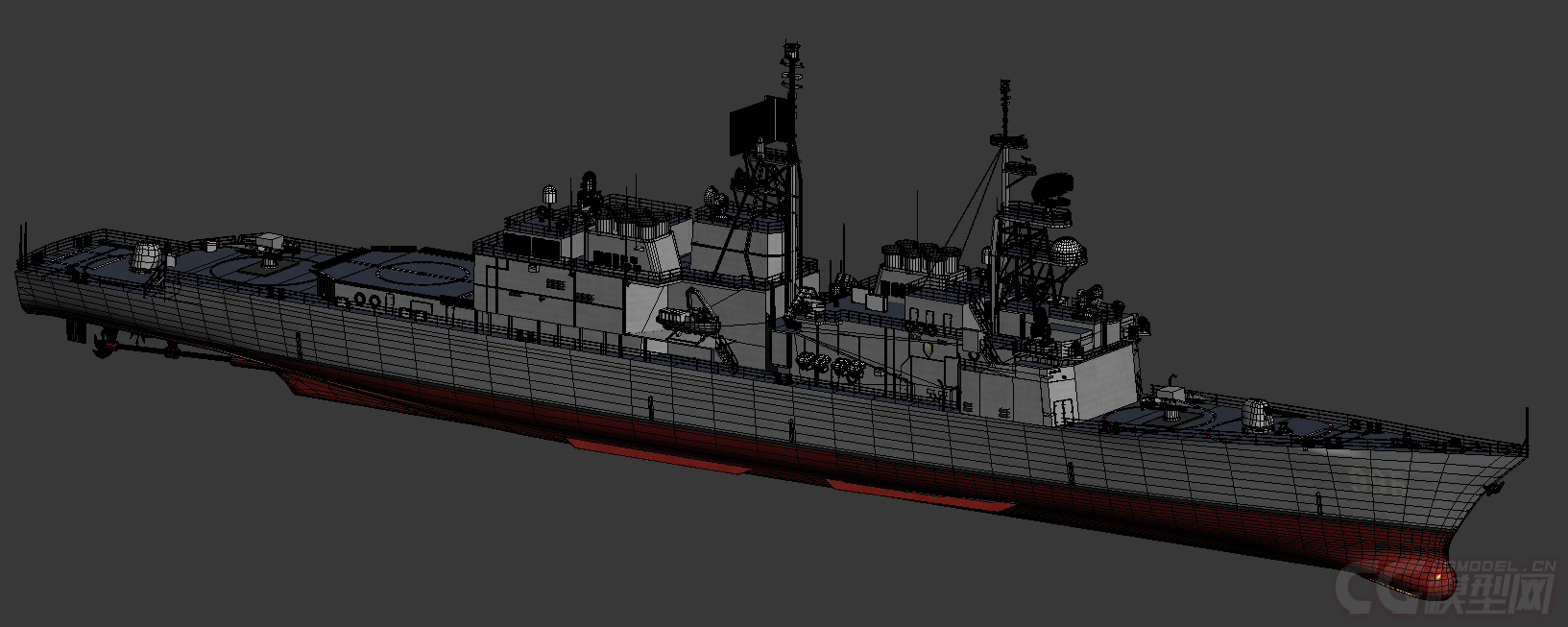 基德级驱逐舰三视图图片