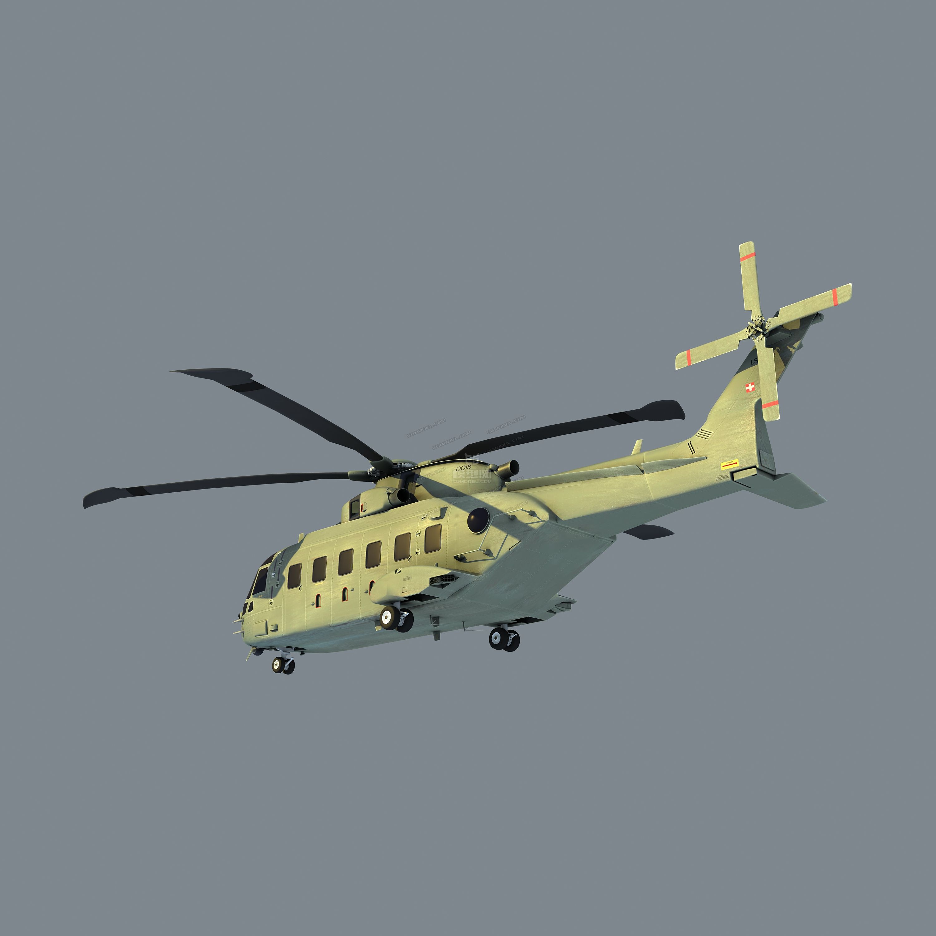 hc3型运输直升机_王二小_cg作品_飞机/航空器军用直升机_cg模型网