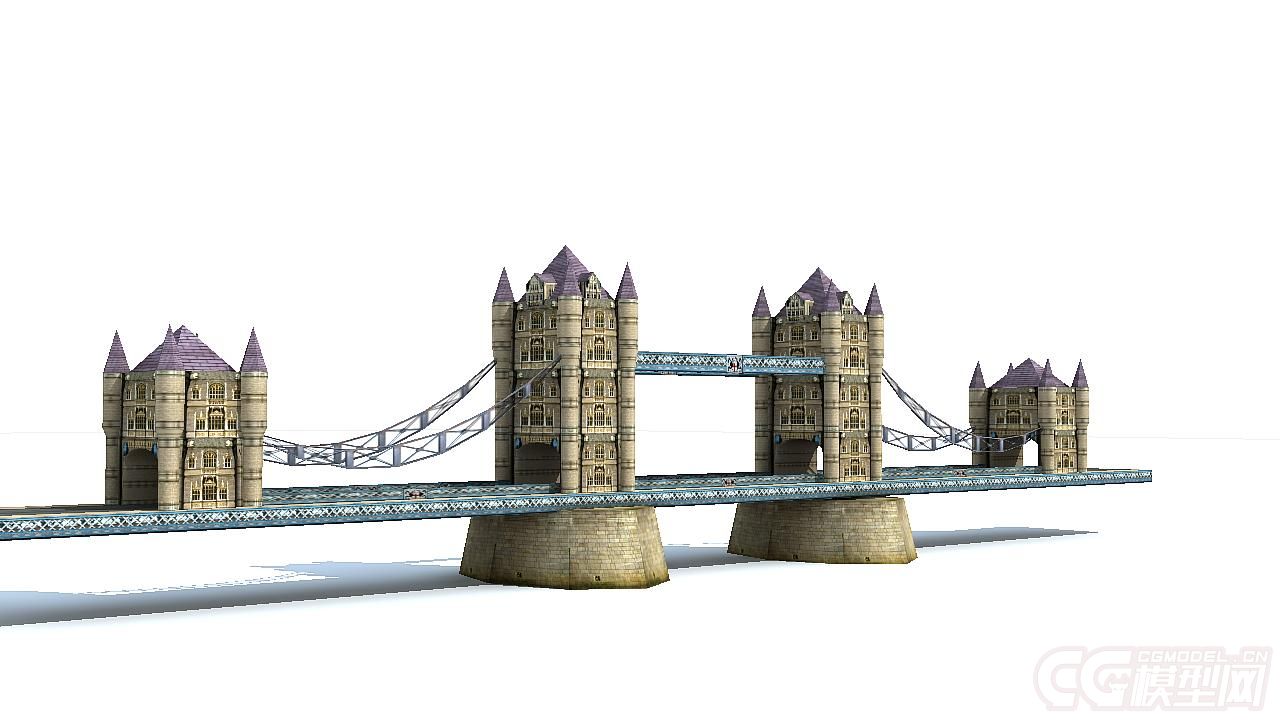 伦敦塔桥,大桥_宅男君作品_场景自然场景_cg模型网