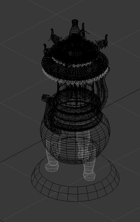 精美别致的龙头香炉火炉3d高模型,写实的古代炼丹炉子青铜鼎物件刻