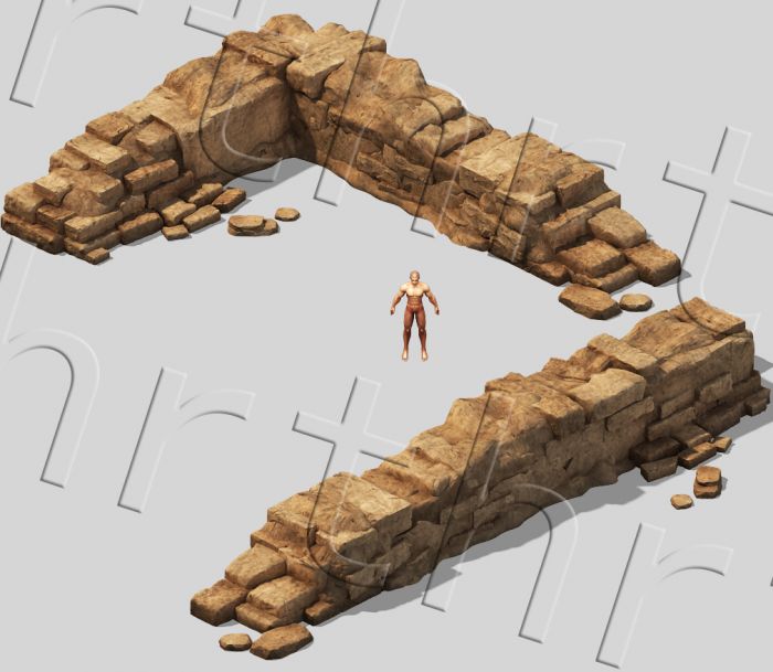 高精度的两堵土砖墙3d高模模型,写实的农家院墙土围墙土墙体,破败倒塌