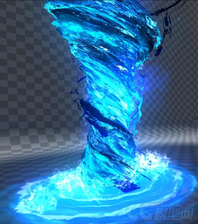 u3d龙卷风特效,unity文件,附带一个fbx文件预览模型-其他模型库-模型